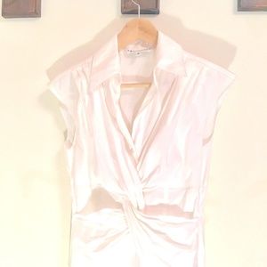 Trina Turk Collared White Shirt "twist" on classic